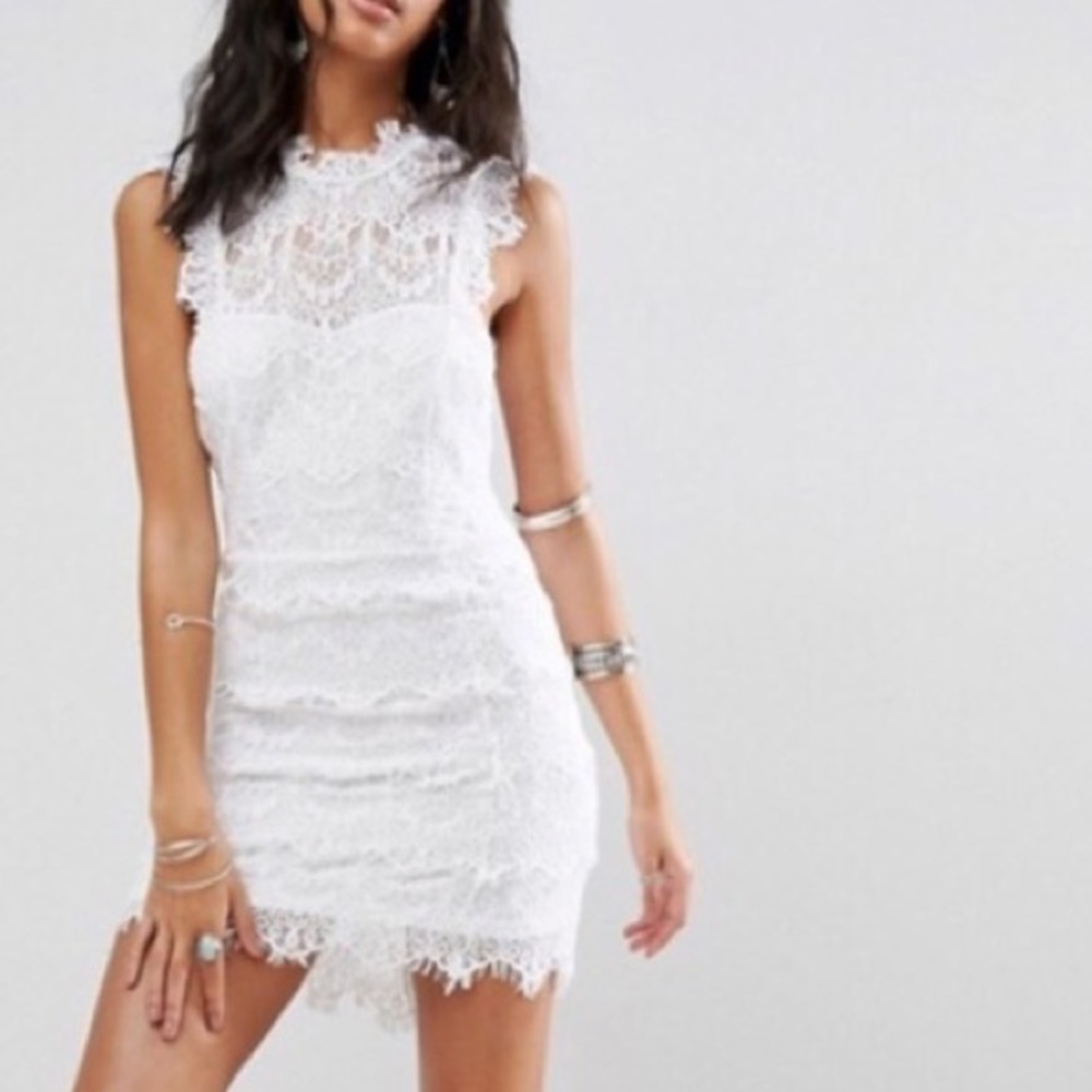 Free People white lace mini dress